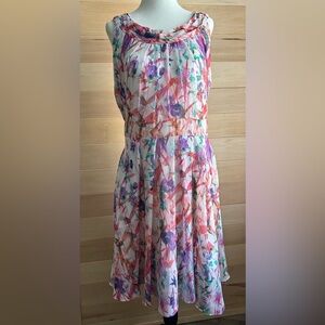 Ricki’s size, small sleeveless floral, dress with back zipper and 2 top buttons